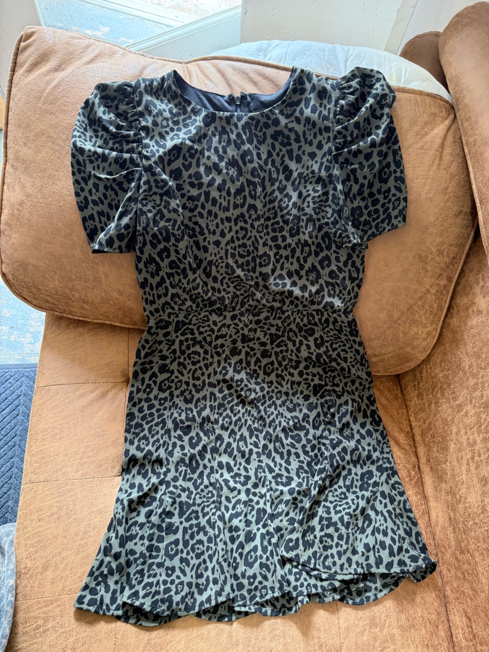 Olive Leopard Print Express Dress
